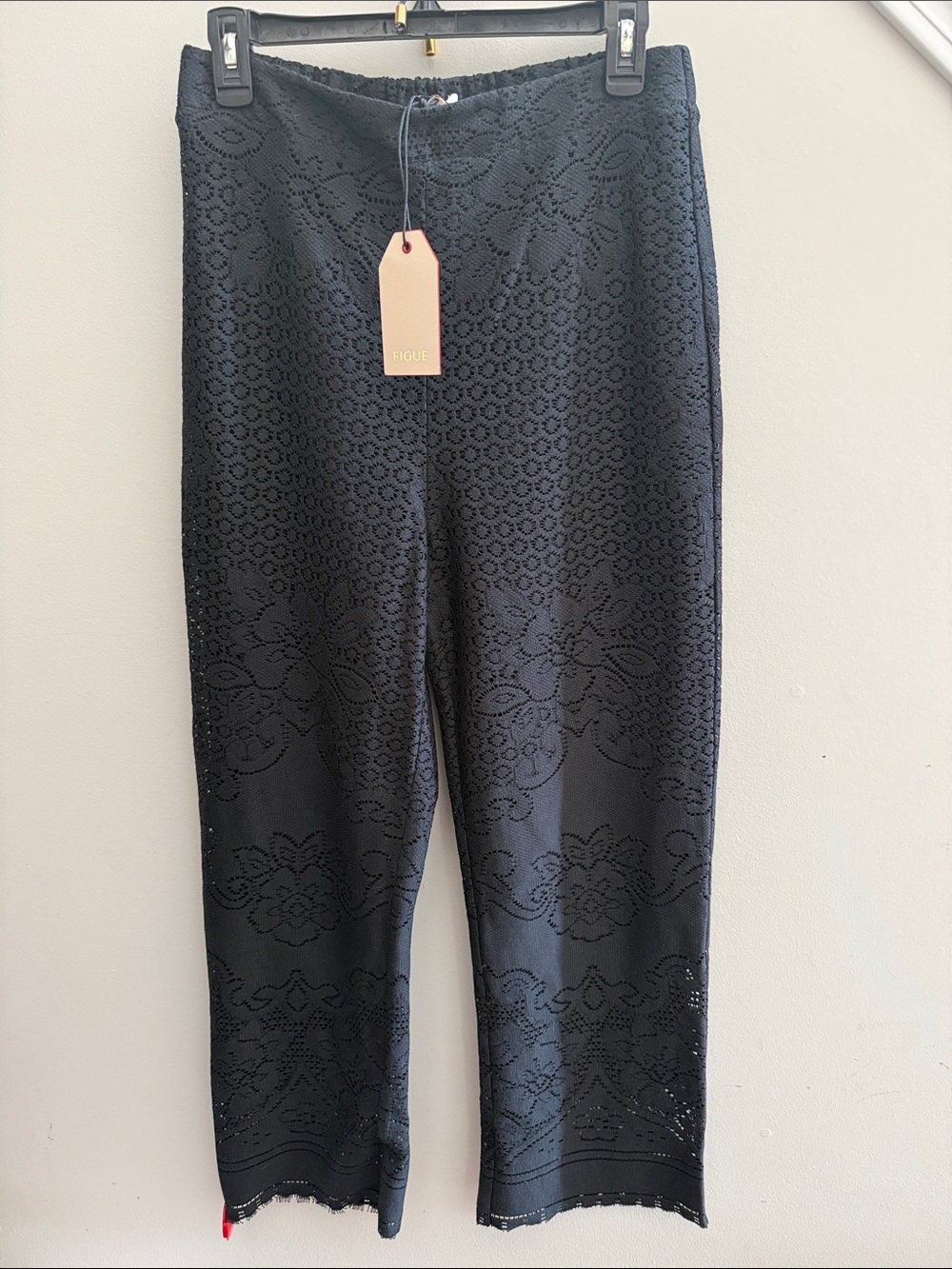 FIGUE Lace Inaya Pant Lined 8 NWT Black $548 So Comfortable